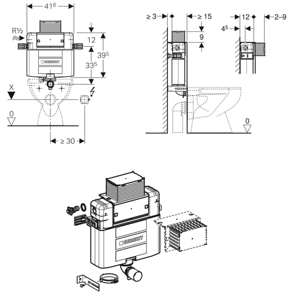 Geberit duofix shops omega 82 cm